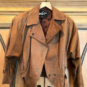 Women's Leather Bomber Jacket